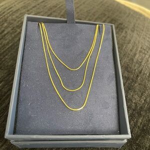 Triple layer gold necklace shashi brand 925